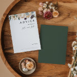 Floral blanc | Carte de conseil Mariage vert foncé<br><div class="desc">Nous avons conçu cette Flore Blanche | Carte de conseil Mariage vert foncé pour compléter votre mariage tropical foncé rustique. Avec son aquarelle bohème verdoyante et ses fleurs d'hiver boho modernes, dont la protéa, la dahlia et le lotus séché, le design est sûr de mettre en valeur votre moody, minimaliste...</div>
