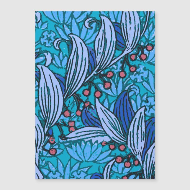 Floral bleu ancien Boho moderne (Devant)