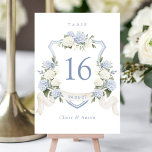 Floral Bleu Blanc Hydrangée Crête Numéro de table<br><div class="desc">Floral Elegant Bleu Blanc Hydrangée Crête Numéro de table</div>