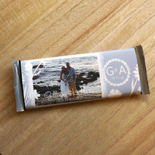 Floral bleu clair, Mariage photo Candy Bar Wrapper