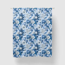 Floral Bleu Et Blanc