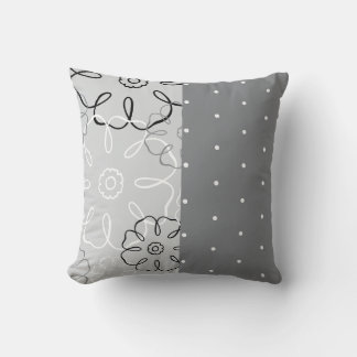 Floral bleu et points Coussin MOJO américain