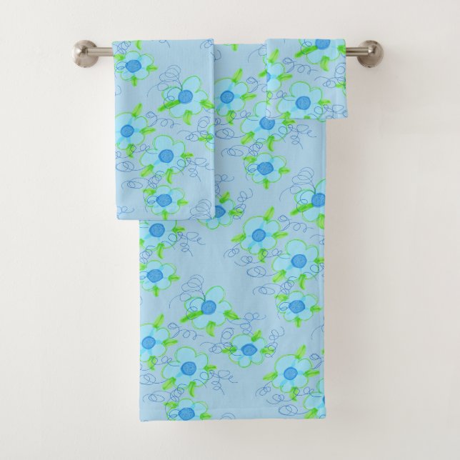 Floral bleu imprimé (En situation)
