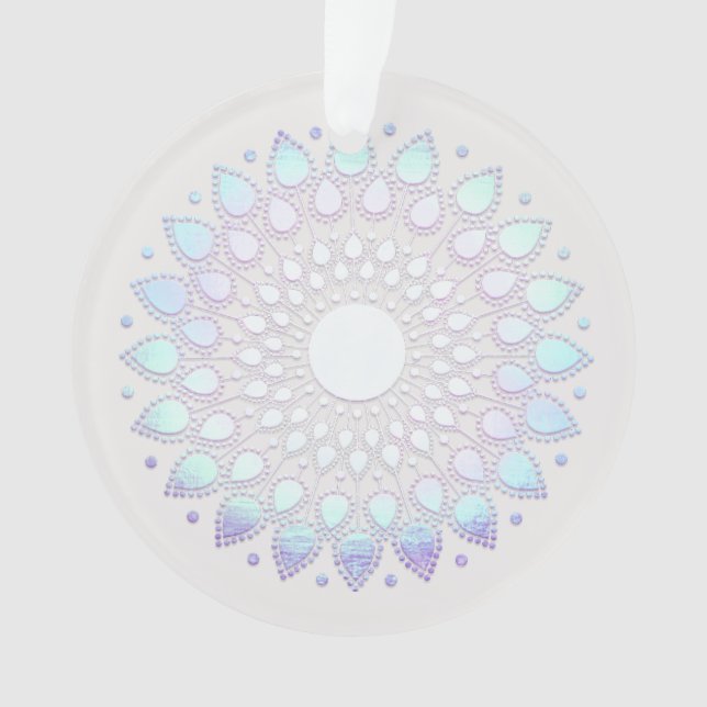 Floral bleu moderne Lotus Mandala (devant)