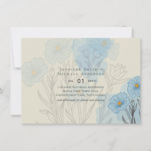 Floral bleu moderne Mariage Abstrait