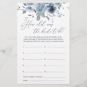 Floral bleu Quel âge a la mariée d'être partie
