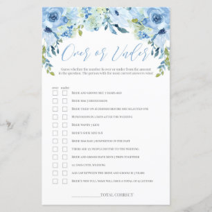Floral bleu sur ou sous la douche nuptiale
