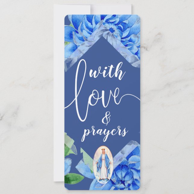 Floral bleu | Toutes les occasions| Vierge Marie (Devant)