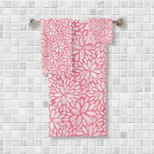 Floral Bloom Watercolor Pattern Bath Towel Set