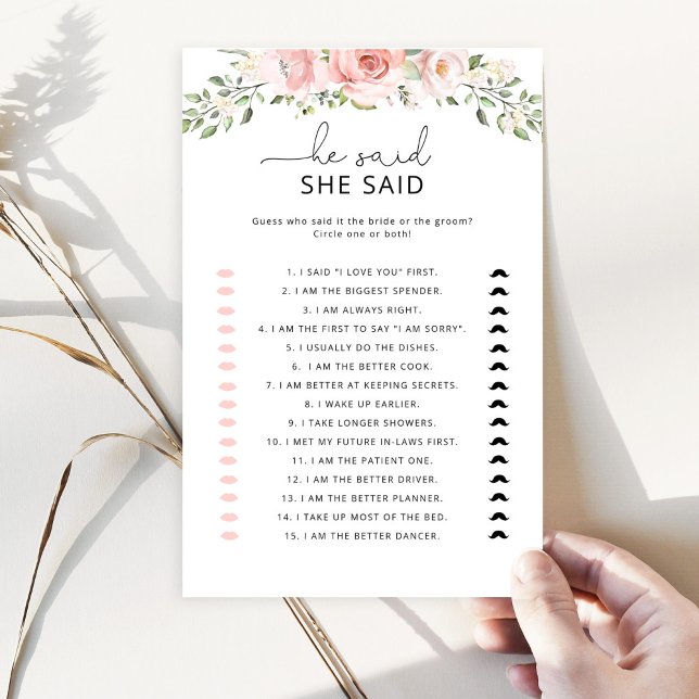 Floral blush Il dit qu'elle a dit nuptiale douche  (Créateur téléchargé)