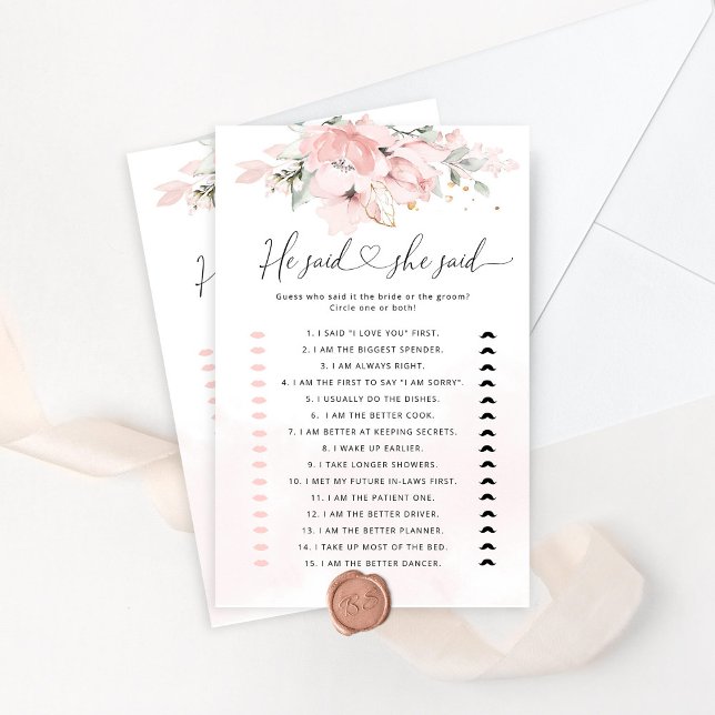 Floral blush Il dit qu'elle a dit nuptiale douche  (Créateur téléchargé)