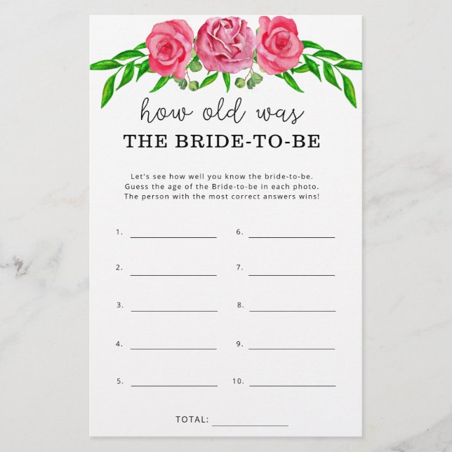 Floral blush Quel âge avait la mariée pour être (Devant)