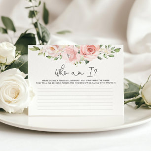 Floral blush Qui suis-je jeu de douche nuptiale