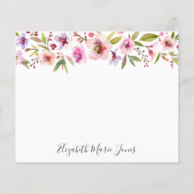Floral Blush rose cerisier fleurs Budget Carte pou (Devant)