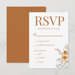 Floral Bohème Moderne Terracotta Cartes RSVP