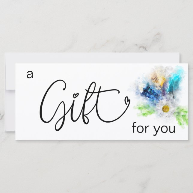 *~* Floral Boho Aquarelle Cristal Plumes Coeur (Devant)