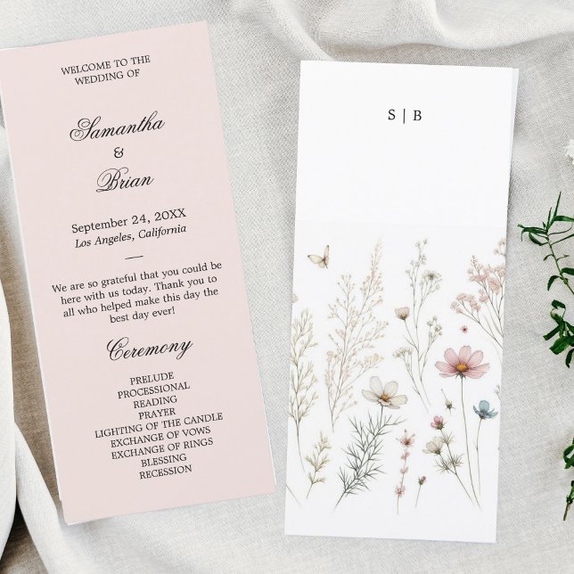 Floral boho été simple programme de mariage (Créateur téléchargé)