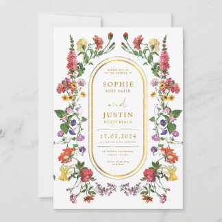 Floral Boho Faire-part de mariage double face