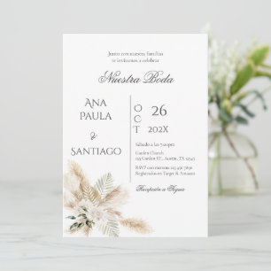 Floral Boho Faire-part de mariage Invitación