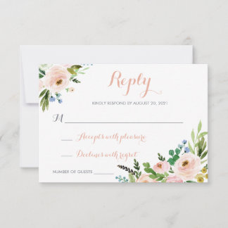 Floral Boho Modern Responcard RSVP