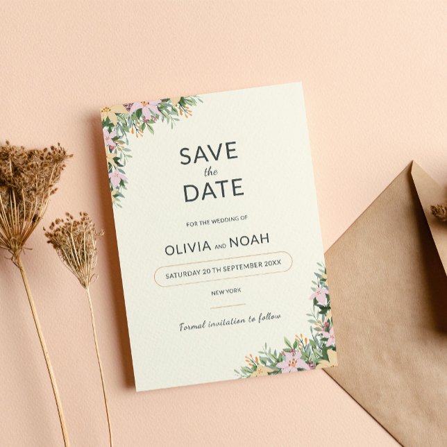 Floral boho wedding save the date (Créateur téléchargé)