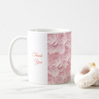 Floral Boisson Merci Mug couleur rose douce
