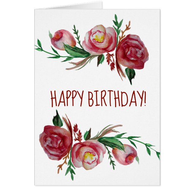 Floral Bonne Carte de voeux d'anniversaire (Devant)