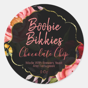 Floral Boobie Bikies Lactation Étiquettes