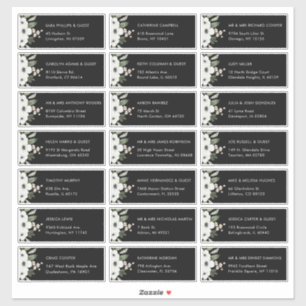 Floral Botanique Mariage Étiquettes de adresse inv