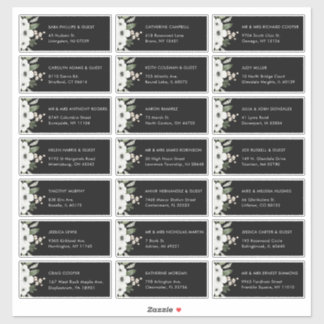 Floral Botanique Mariage Étiquettes de adresse inv