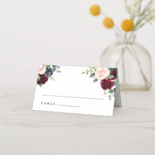 Floral Bourgogne Blush Cartes de Place