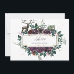 Floral Bourgogne et gris avec conseil en stade<br><div class="desc">Fleurs d'aquarelle rustique bordeaux et gris et verdure avec majestueux cerfs et sapins cartes de conseil. Personnalisez-vous avec vos propres informations ou laissez-vous tel quel.</div>