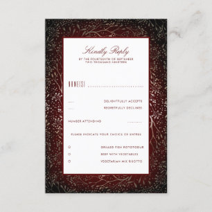 Floral Bourgogne Rouge Vintage Mariage RSVP