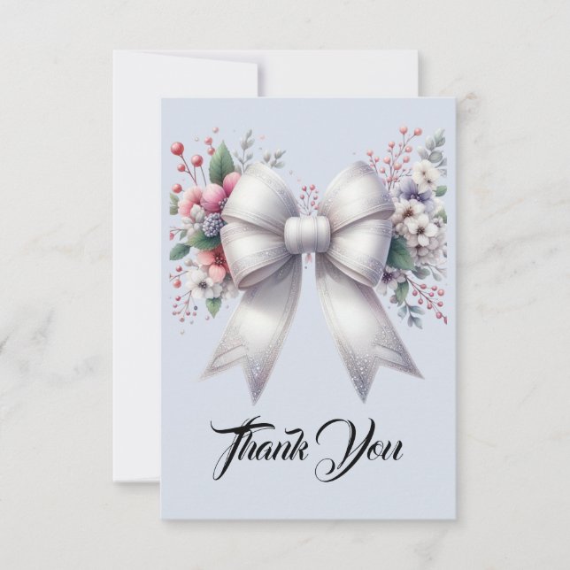 Floral Bow Merci Cartes (Devant)