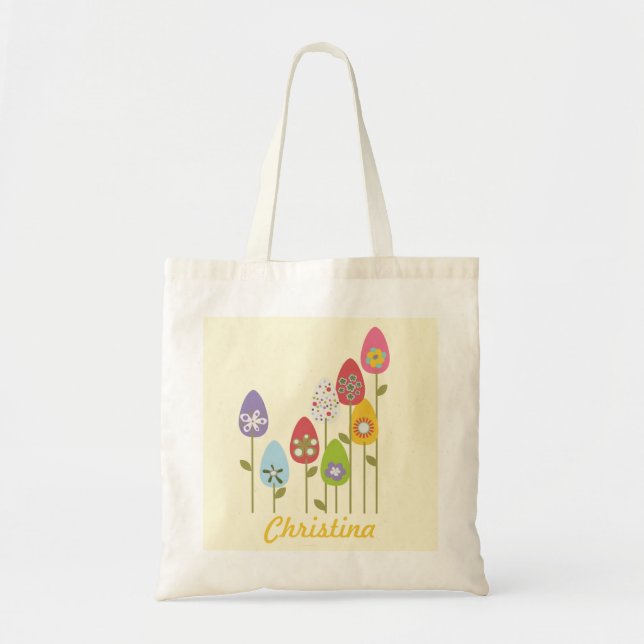 Floral Branches Easter Eggs Tote Bag (Devant)