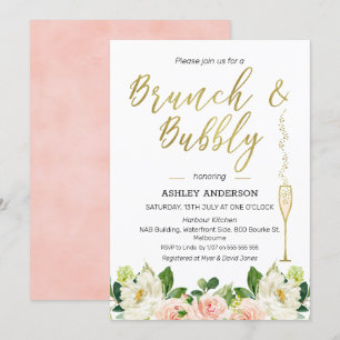 Floral Brunch Bubbly Invitation de douche nuptiale