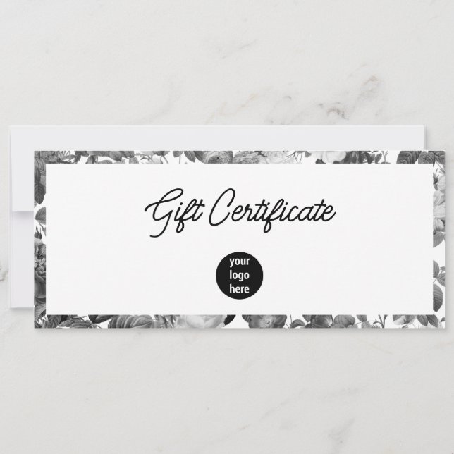 Floral Business Logo QR Code Certificat cadeau (Dos)