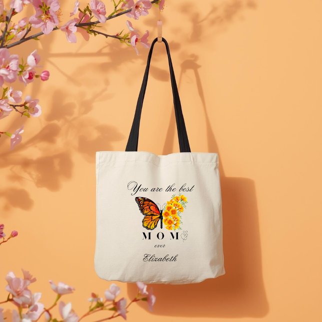 Floral Butterfly Personalized Tote Bag (Créateur téléchargé)