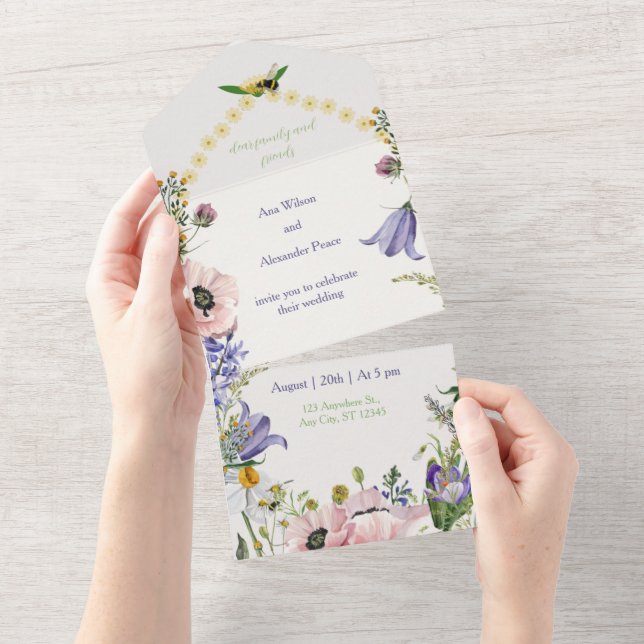 Floral Buzz : Invitation de mariage du printemps (Déchirure)