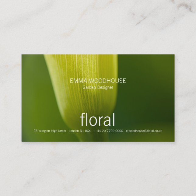 Floral - Calla Carte de visite (Devant)