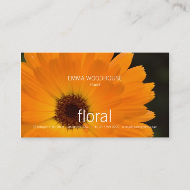 Floral - carte de visite de souci (Devant)