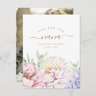 Floral Carte photo personnalisé pour Nana