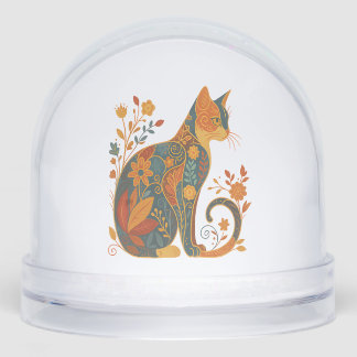 Floral Cat Silhouette � Colorful Vintage Botanical