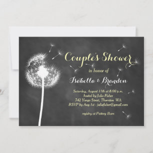 Floral Chalkboard Couple's Shower Invitation (jaun