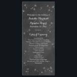 Floral Chalkboard Wedboard Programme de mariage<br><div class="desc">Les graines flottantes mettent l'accent sur ce programme de mariage romantique. Faites défiler la page vers le bas pour voir la collection de coordination et si d'autres éléments sont nécessaires,  contactez-nous à prettyfancyinvites@gmail.com avec votre demande.</div>