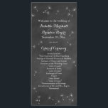Floral Chalkboard Wedboard Programme de mariage<br><div class="desc">Les graines flottantes mettent l'accent sur ce programme de mariage romantique. Faites défiler la page vers le bas pour voir la collection de coordination et si d'autres éléments sont nécessaires,  contactez-nous à prettyfancyinvites@gmail.com avec votre demande.</div>