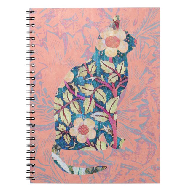 Floral Chat Art Silhouette Carnet Journal (Devant)