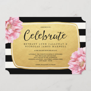 Floral Chic Faire-part de mariage / Or