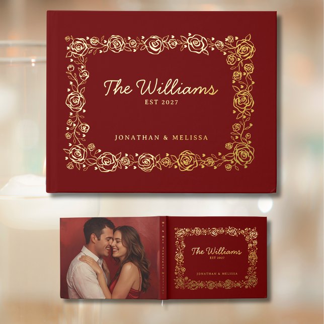 Floral Christmas Foil Livre d'invité Photo Livre d (Créateur téléchargé)