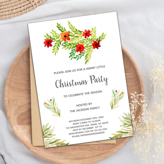 Floral Christmas Invitations (Floral Christmas Invitations)
